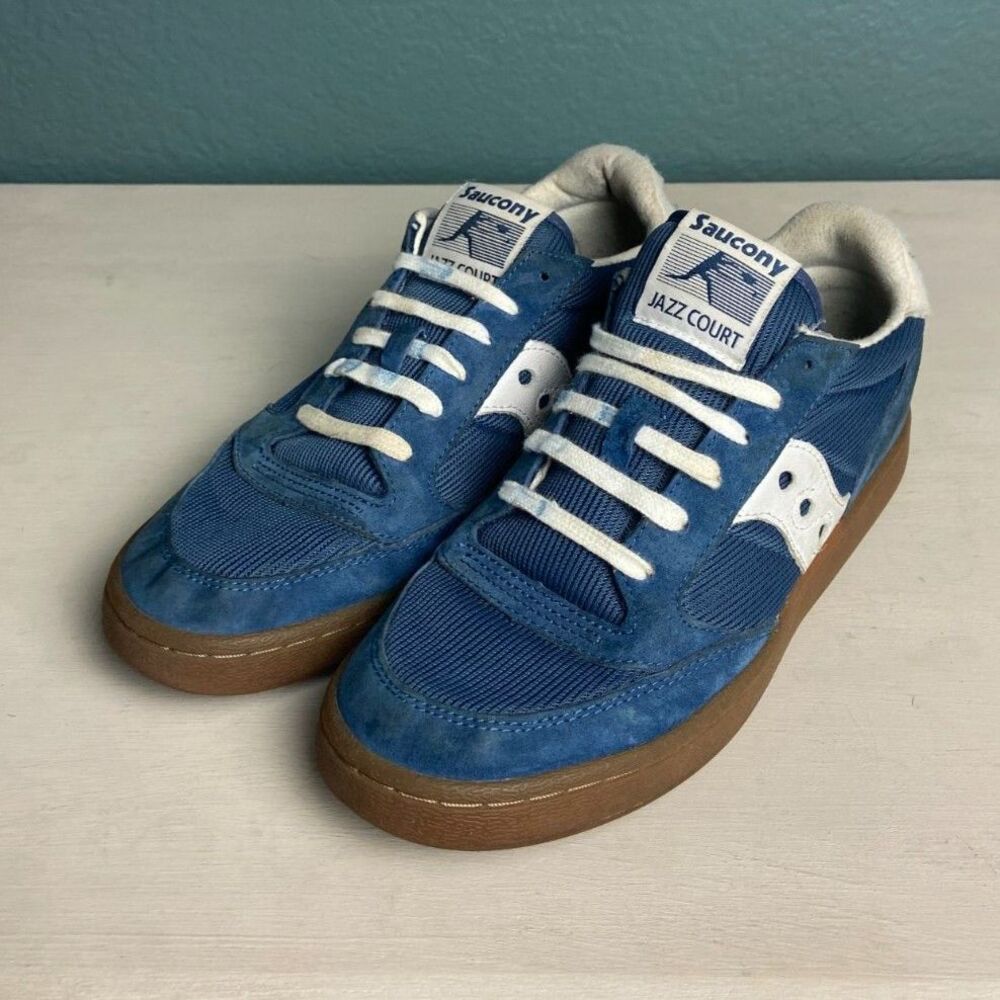 NWOB Saucony Unisex Jazz Court Suede Skate Sneaker Blue Gum SZ 7